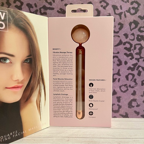 💙L+W BIO PHOENIX ROSE QUARTZ VIBRATING FACIAL MASSAGER SOFT SILKY REJUVENATE - Picture 4 of 5